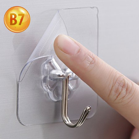 24 Pieces Transparent Self Adhesive Wall Hanging Hooks