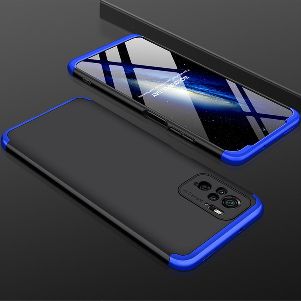 GKK For Redmi Note 10 / Note 10s Back Cover GKK 360 Degree Shockproof Full Protective Anti-Shock Case. 