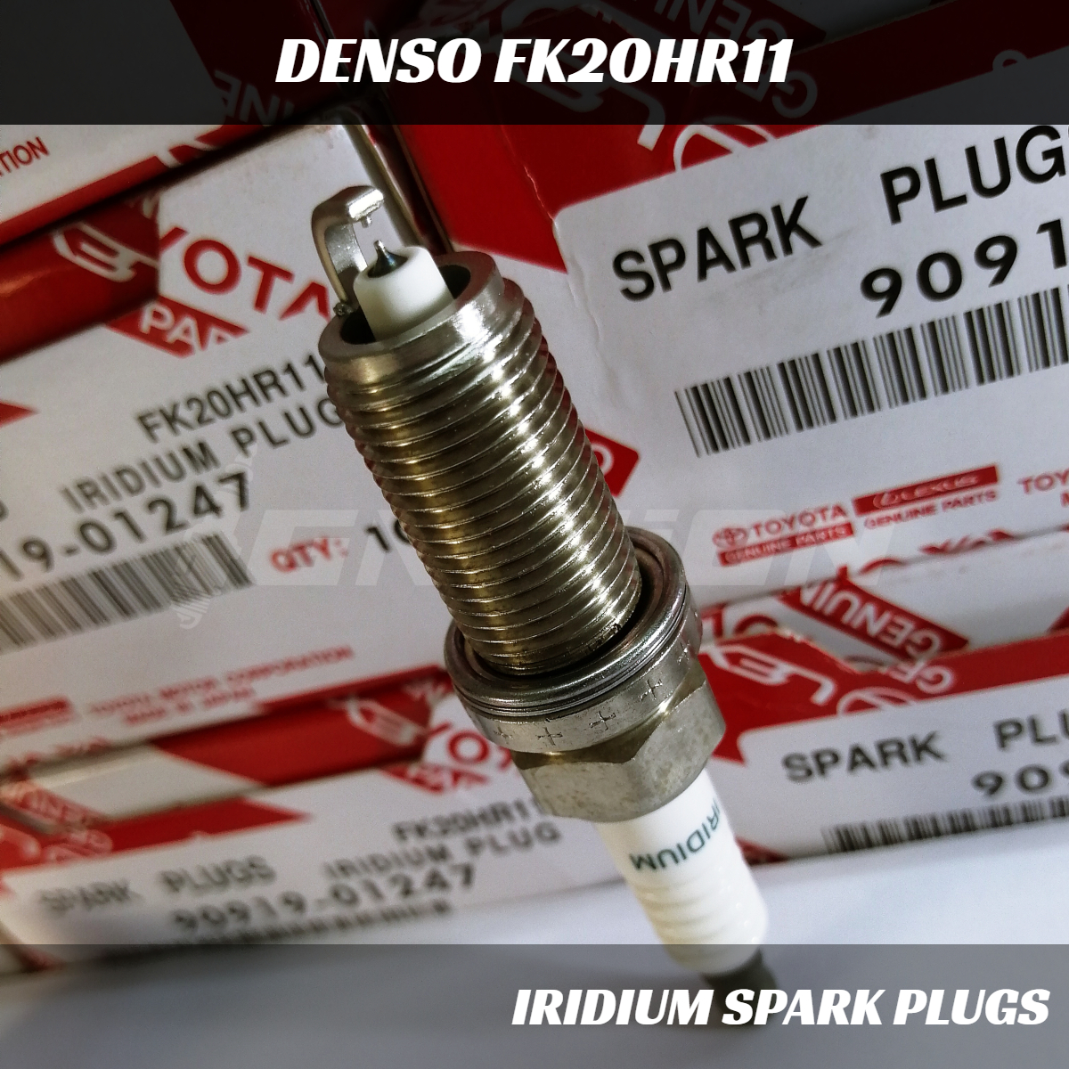 TOYOTA 90919-01247 (FK20HR11) IRIDIUM SPARK PLUG (4 PCS) For Axio / Premio / Allion. 