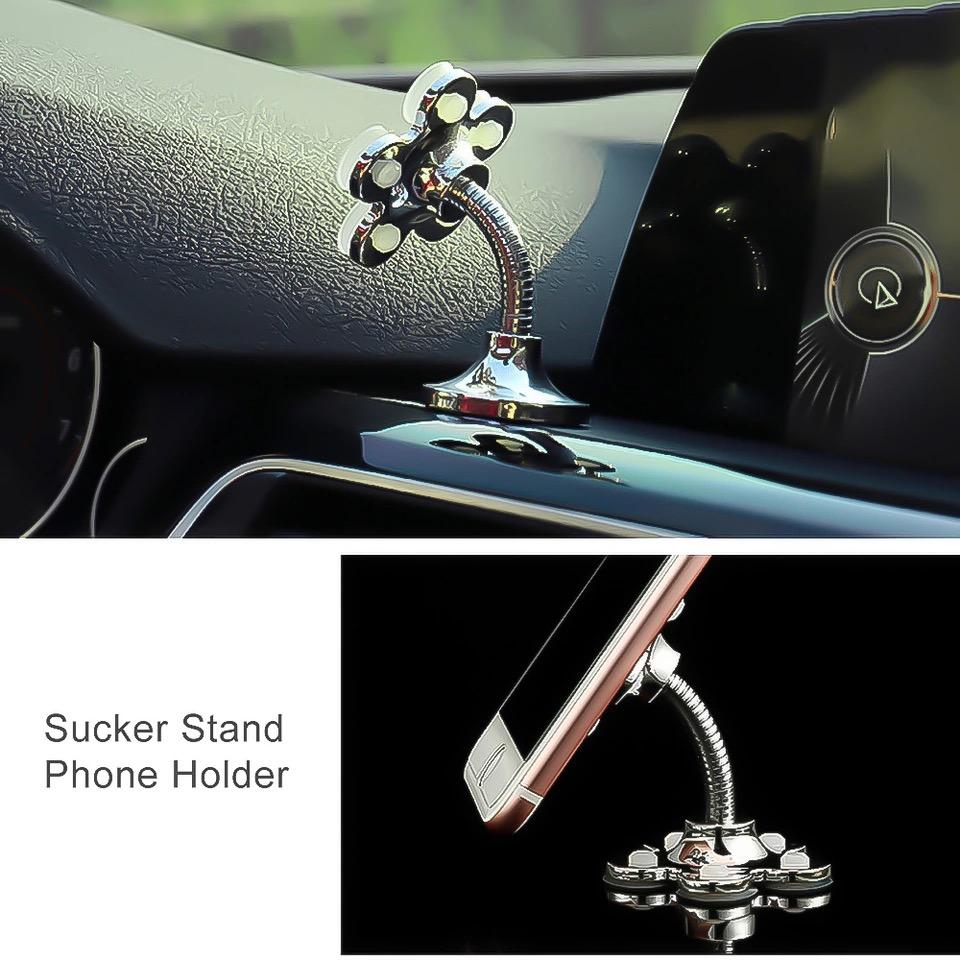 Magic Sucker Cell Phone Holder,SKYLMW Pocketable 360 Degree Rotatable Multi-Angle Dashboard Car Use Metal Flowers Suction Cup Mount Stand for Universal Mobile Phone. 