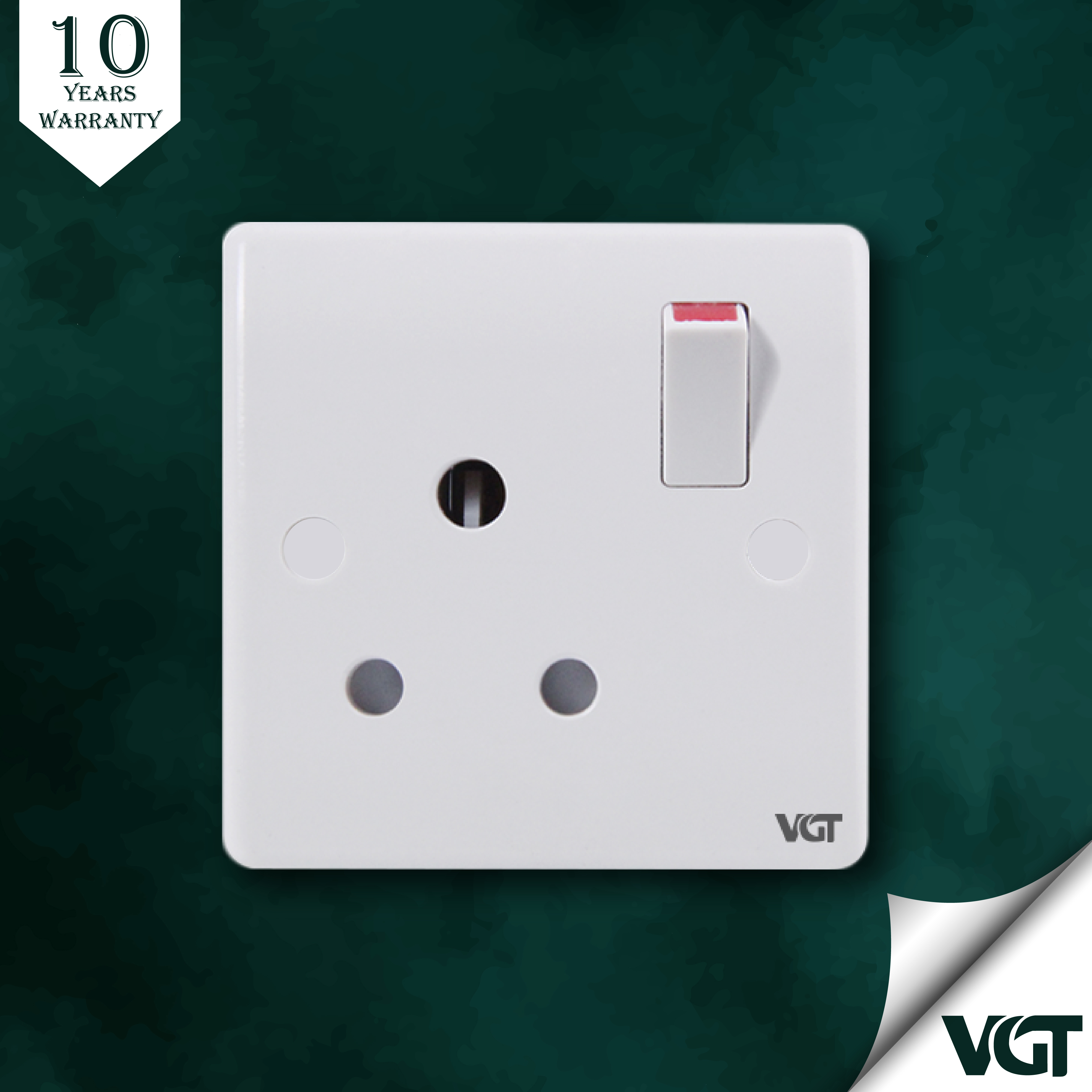 VGT - 3 Pin Round Socket AC Socket 15Amp Socket (Classic Series ...