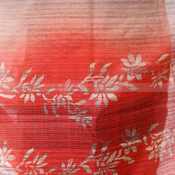 Tossor Silk Jari Print Fabric. 