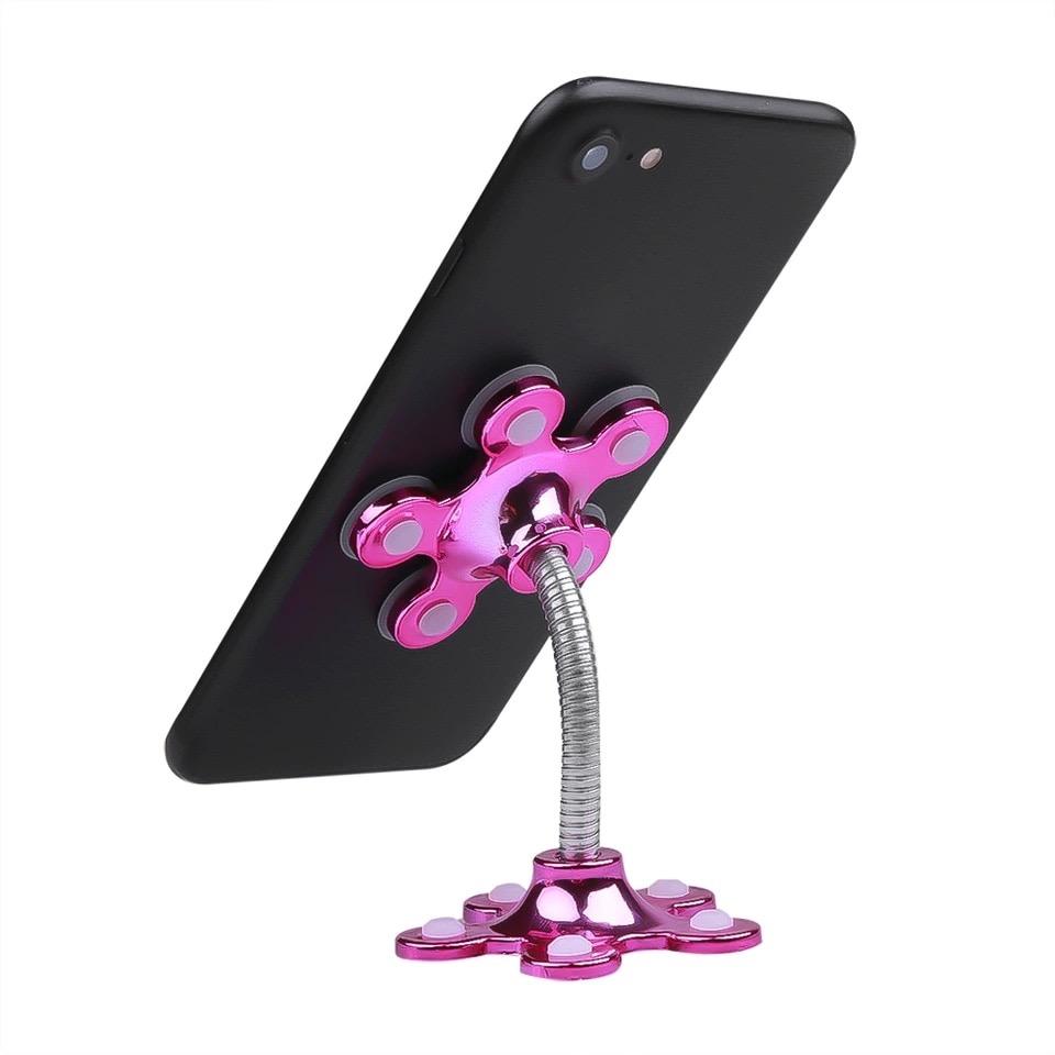 Magic Sucker Cell Phone Holder,SKYLMW Pocketable 360 Degree Rotatable Multi-Angle Dashboard Car Use Metal Flowers Suction Cup Mount Stand for Universal Mobile Phone. 