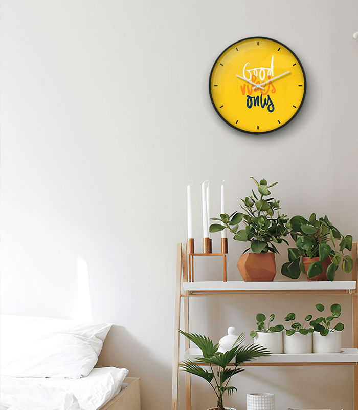 Paperboat Good Vibes Only Aesthetic Wall Clock 10 Inch - Clock. 