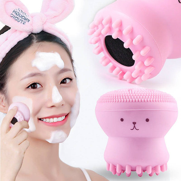 Face Scrubber, Soft Silicone Facial Cleansing Brush Exfoliator