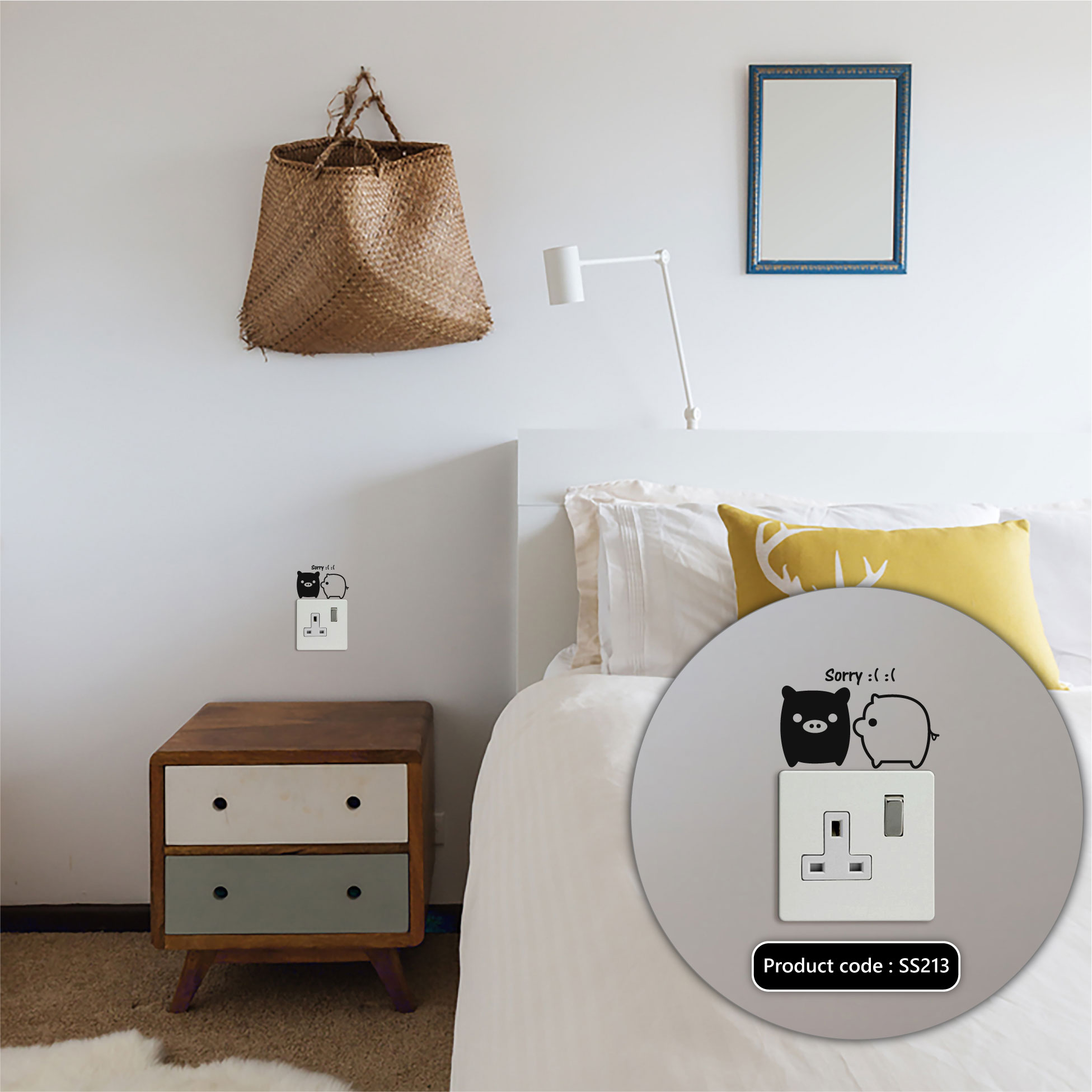 Stylish Addition - Little Piggy Bank Wall Sticker & Decals Removable Stickers Home Decoration - SS213 - Canvas Work - Sustainable Choice. 