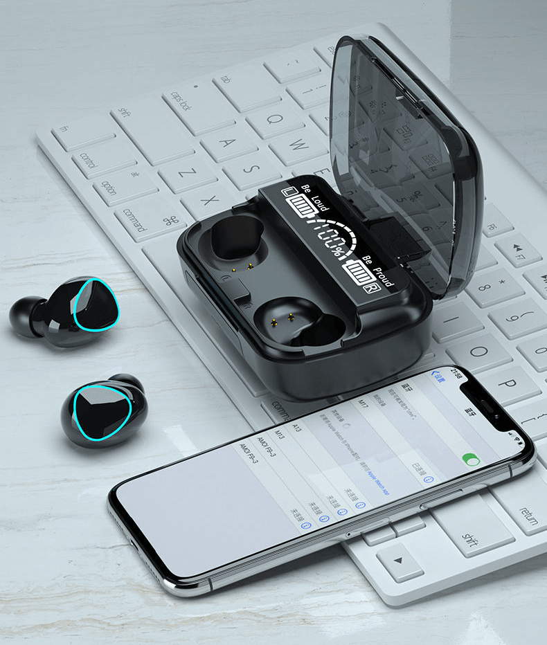 M10 Tws Wireless Bluetooth V5.1 Headphone Mini Earphone Stereo Sport Earbuds Touch Key Led Display Waterproof Headset With Microphone - Bluetooth Headphone. 