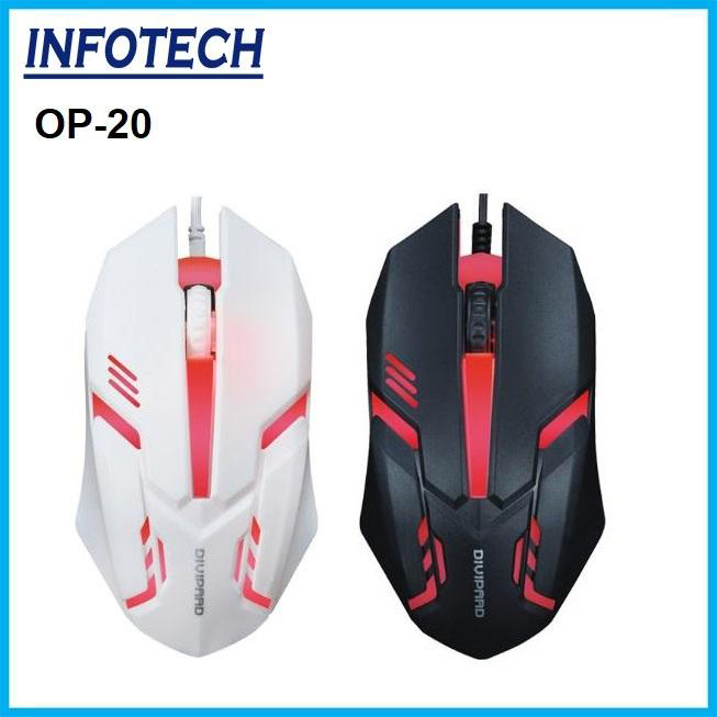 backlight Gaming/Wired Mouse OP-20 Weighted Cable Notebook Office 1200dpi Optical Mouse USB Interface Light Mice - Gaming Mouse. 