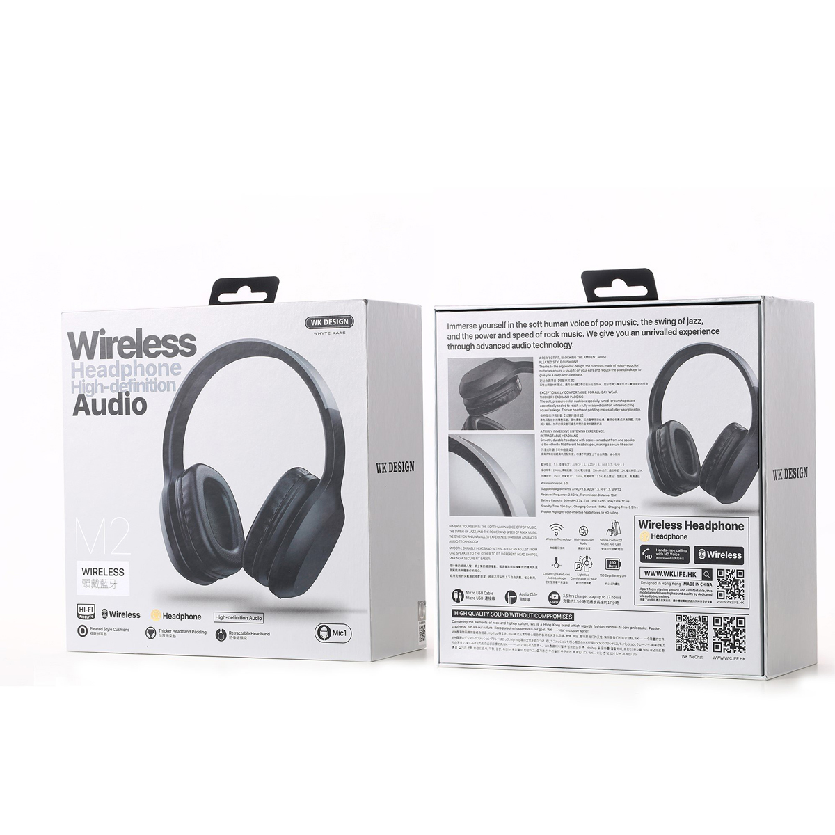 WK Design M2 High-Definition Audio Wireless Bluetooth Headphone