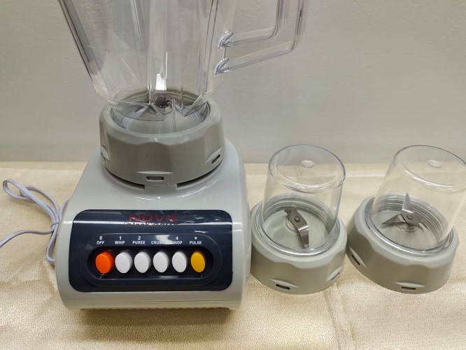 Nova Blackberry Blender-3 IN 1. Nova Electric Blender Plus Mixer Grinder 3 in 1. 250 Watt. Juicer Blenders 1.5 Litter. CD:O50.. 
