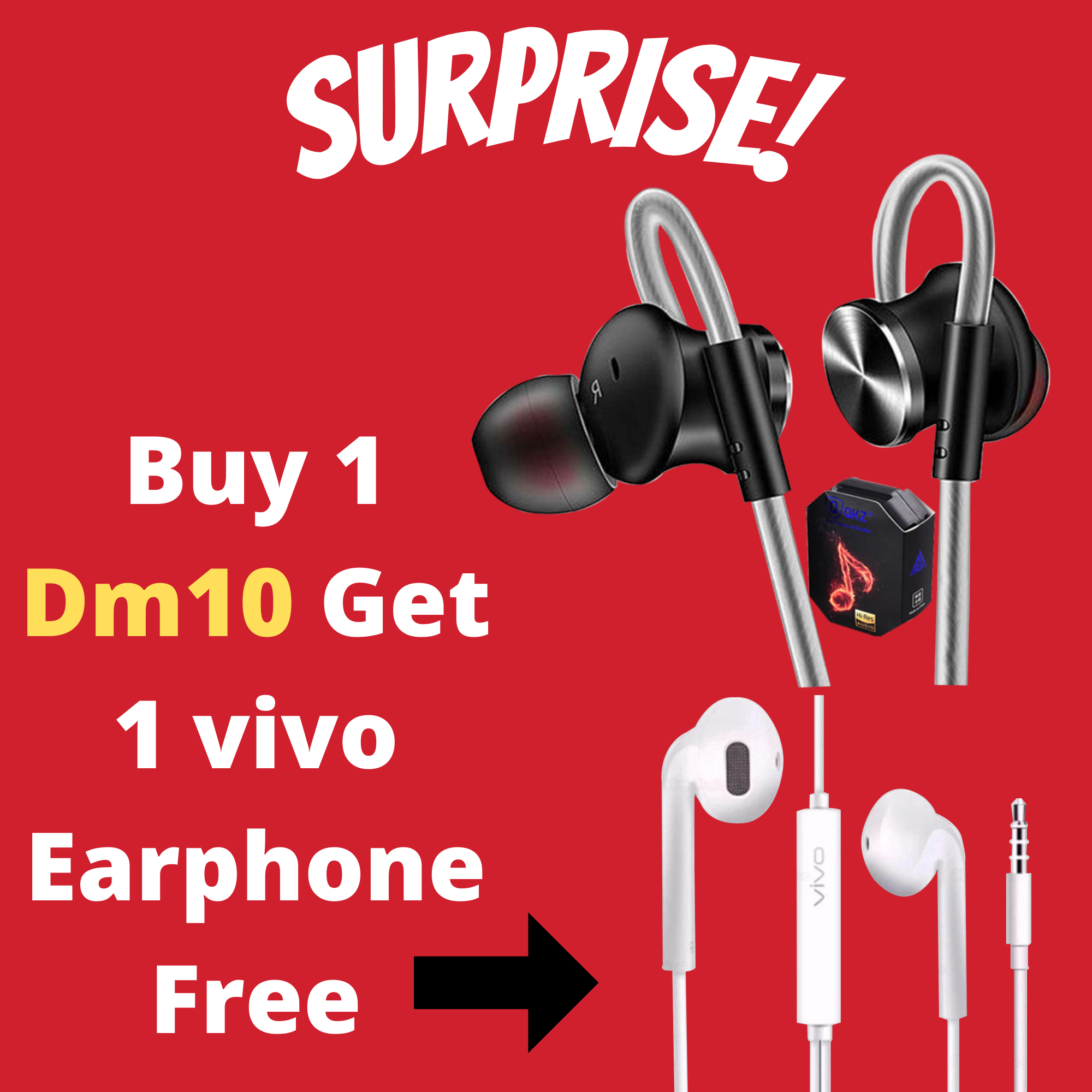 Earphone or QKZ DM 10 Headphone (Metal 