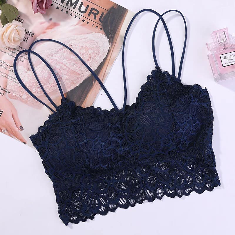 Women Fashion Wireless Bra Padded Bralette Deep V Lace Bras Summer Crop Top  Embroidery Floral Tank Top - Price history & Review, AliExpress Seller -  2017 Women Clothes Store