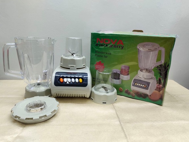 Nova Blackberry Blender-3 IN 1. Nova Electric Blender Plus Mixer Grinder 3 in 1. 250 Watt. Juicer Blenders 1.5 Litter. CD:O50.. 