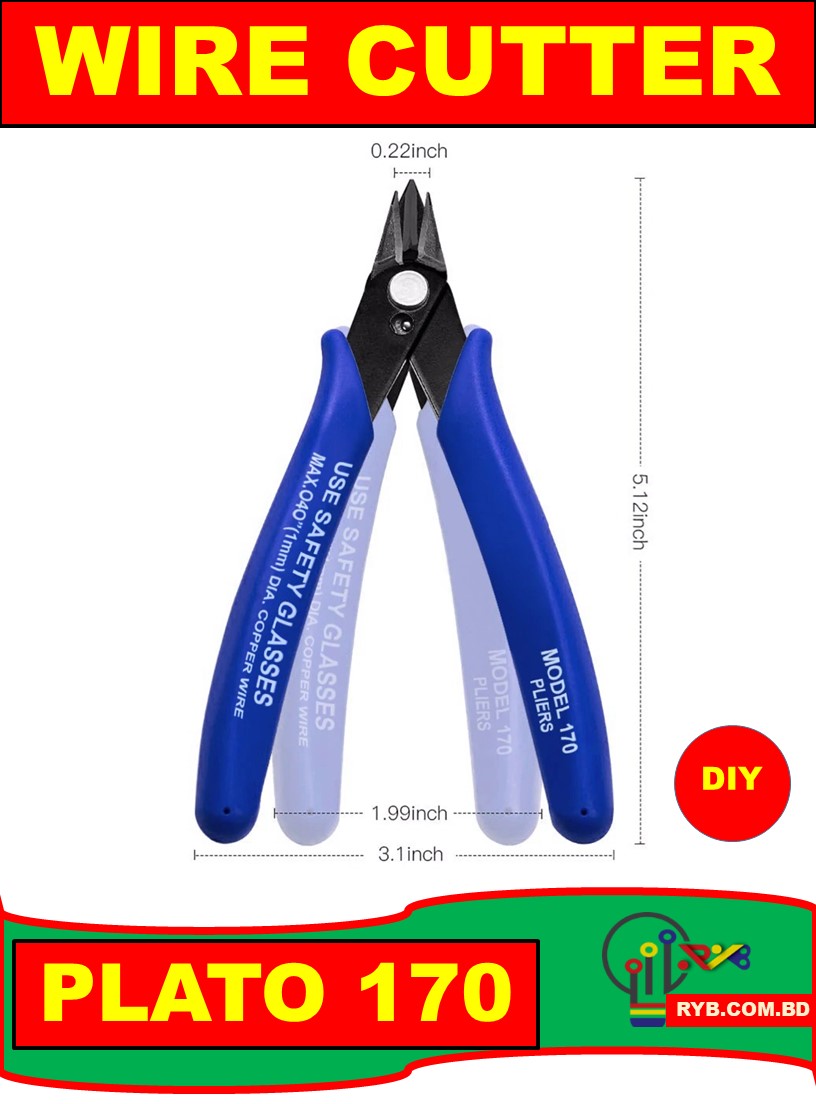 Plato 170 DIY Electronic Diagonal Pliers / Wire Cutter. 