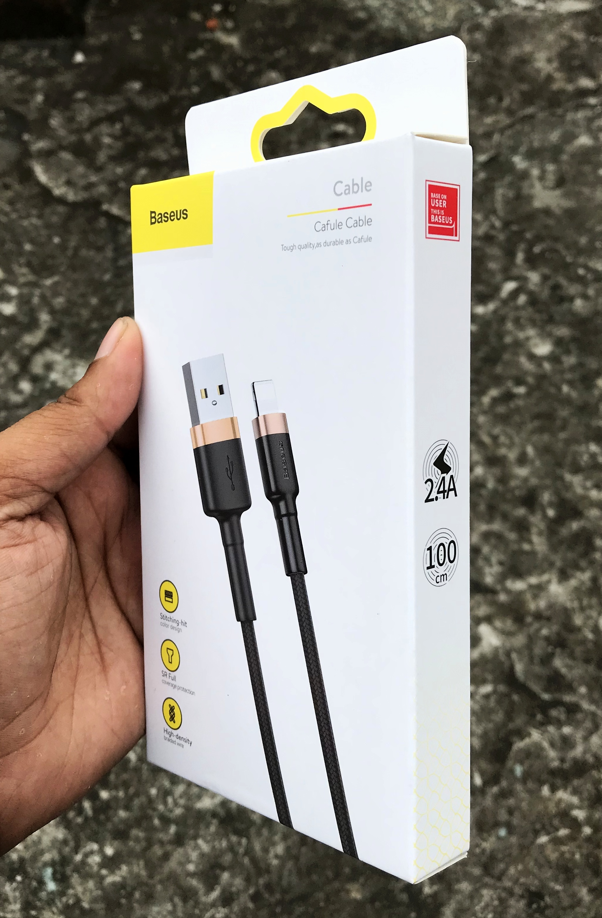 For Baseus Cafule Cable USB for Lightning 2.4A 1M (CALKLF-BG1). 