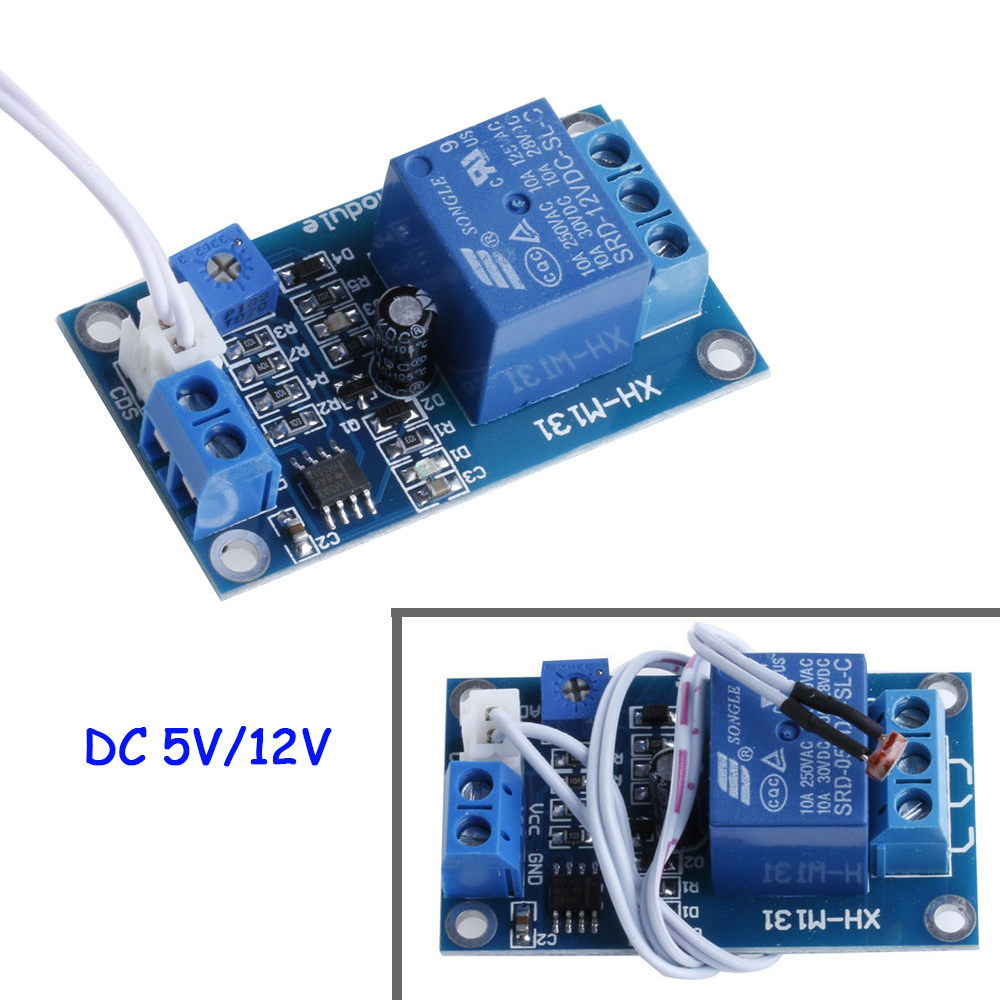 XH-M131 DC 5V / 12V Light Control Switch Photoresistor Relay Module Detection Sensor 10A brightness Automatic Control Module. 