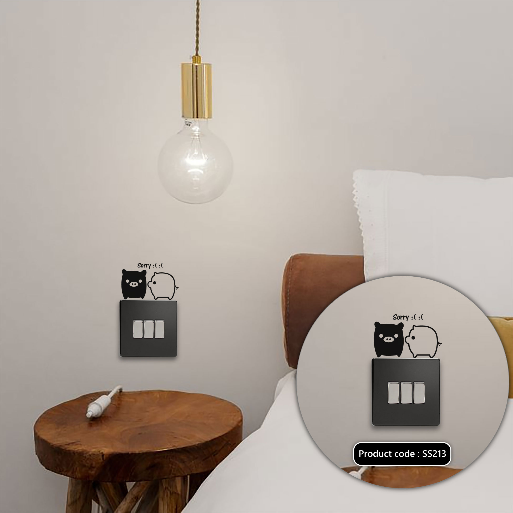 Stylish Addition - Little Piggy Bank Wall Sticker & Decals Removable Stickers Home Decoration - SS213 - Canvas Work - Sustainable Choice. 