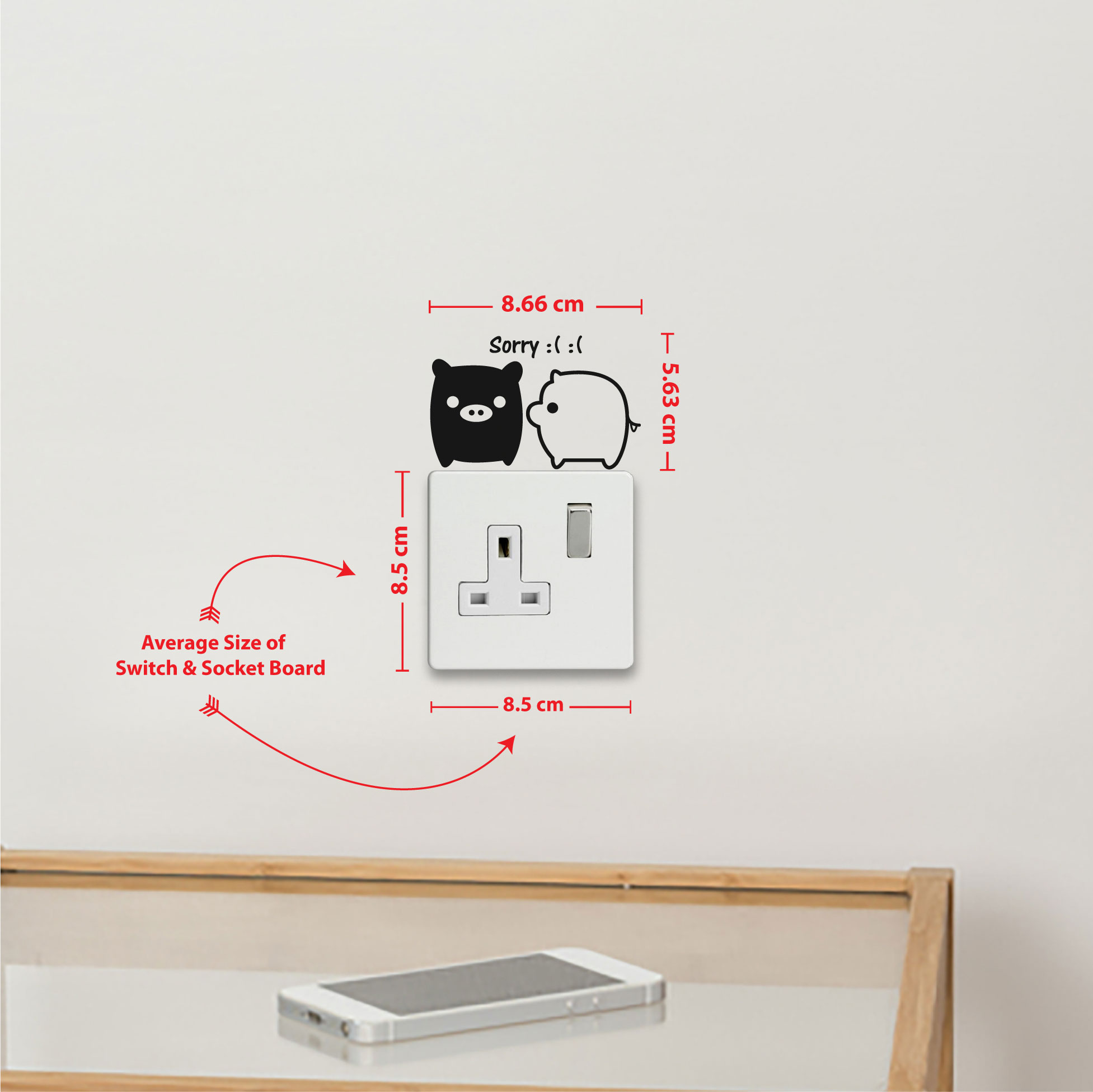 Stylish Addition - Little Piggy Bank Wall Sticker & Decals Removable Stickers Home Decoration - SS213 - Canvas Work - Sustainable Choice. 