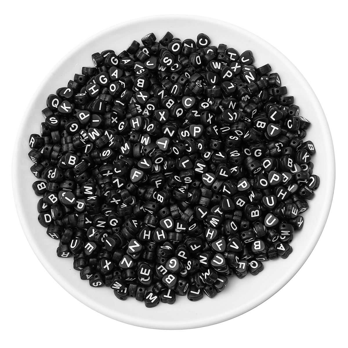 100pcs 7mm Letters Beads Love Heart Spacer Beads For Jewelry Making ...