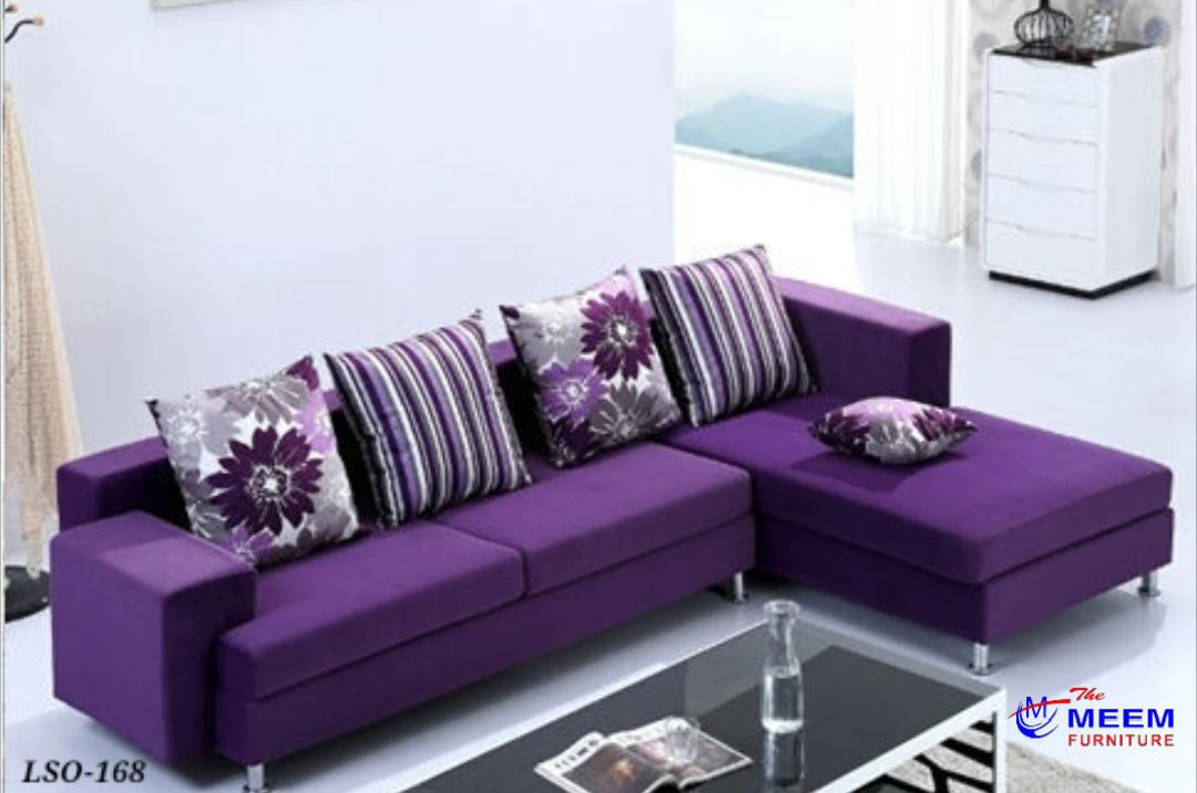 Brand New Purple Color L Shaped Sofa Set
