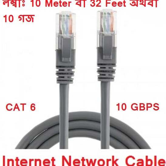 10  Meter Cat6 RJ45 Ethernet LAN Network Cord Cable Lead 10/100/1000Mbps. 