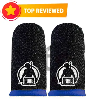 1 Pair(2 Pcs) Breathable Mobile Finger Sleeves / Sweatproof Gloves for Mobile Gaming - Black