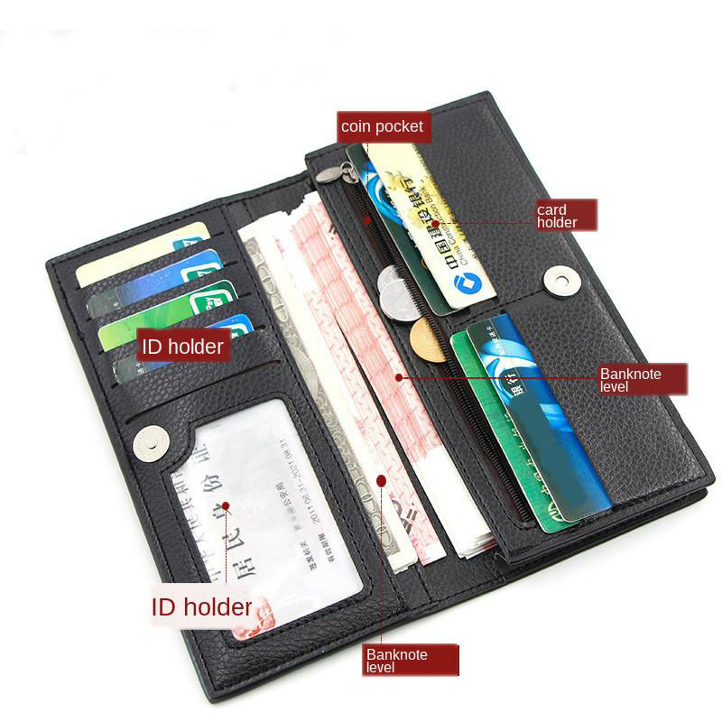 Men Bense Men's & Women's Fashion Long Wallet Soft Leather Wallet Plus Large-capacity Mobile Phone Bag Multi-card. 