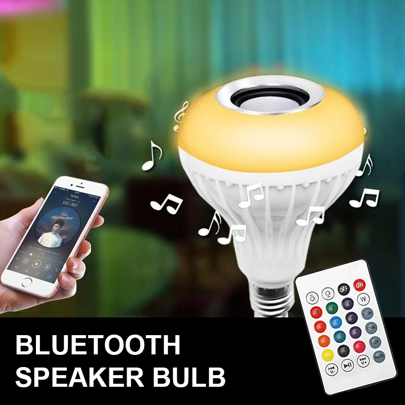 Bluetooth Speaker Bulb Remote Control Light Color Change  - Smart Gadget LED Music Light Bulb Bluetooth Speaker Music Bulb