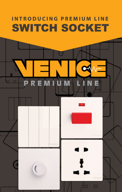 Energypac Venice Series 45A DP Geyser Switch Socket Electrical Wall Power Switch with Indicator. 