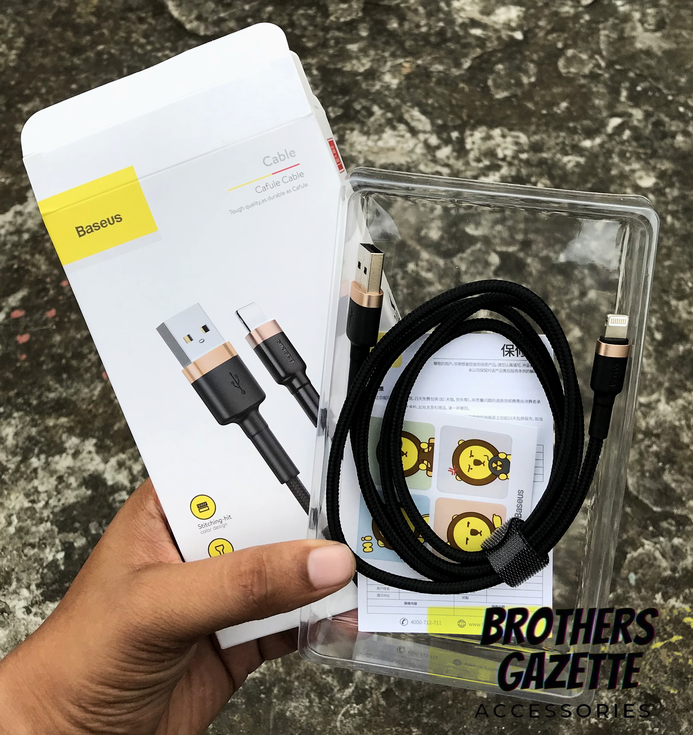 For Baseus Cafule Cable USB for Lightning 2.4A 1M (CALKLF-BG1). 