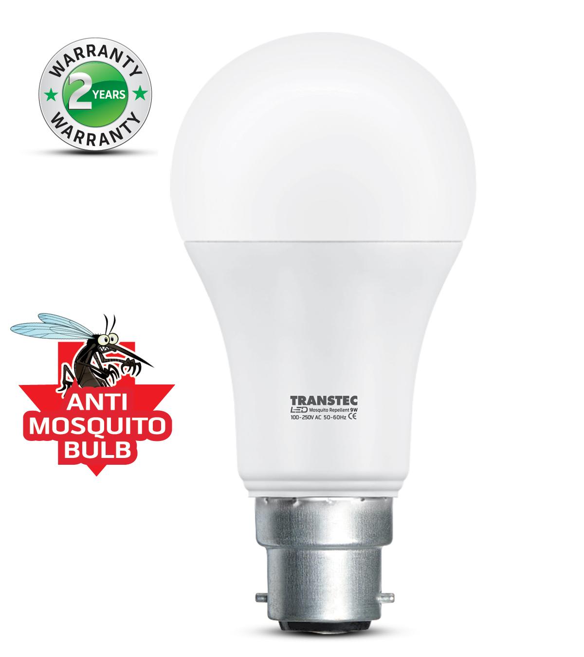 Transtec Smart LED Anti-Mosquito Bulb 9 Watt (B22 - Pin Type). 