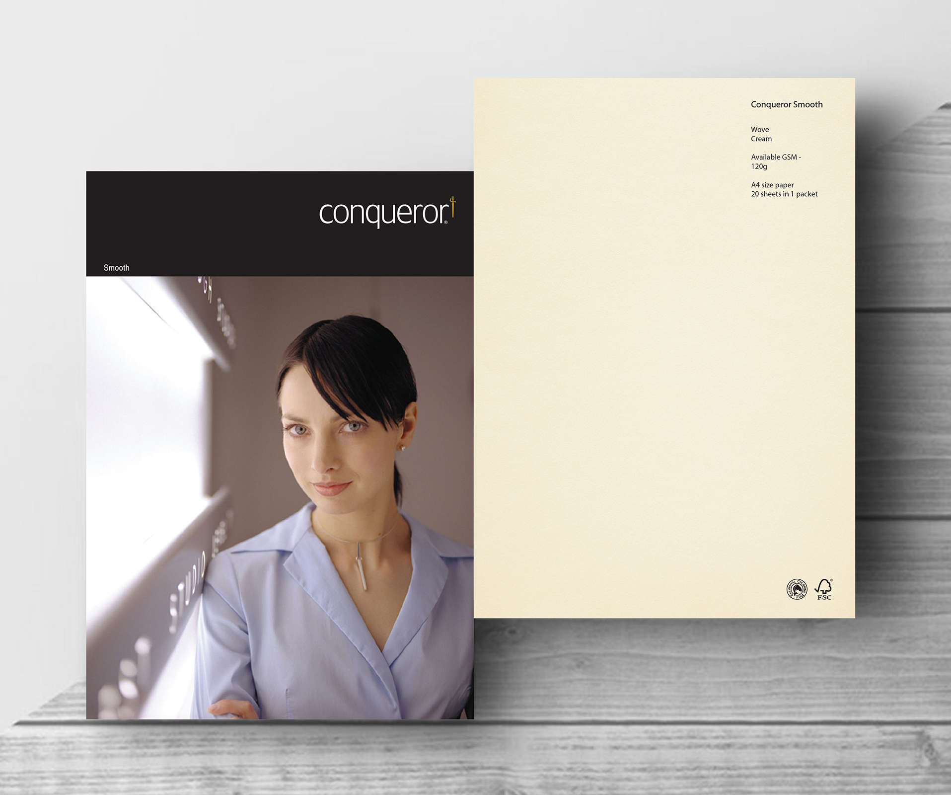 Conqueror Smooth Wove Cream 120 gsm (20 Sheets A4 Packet). 