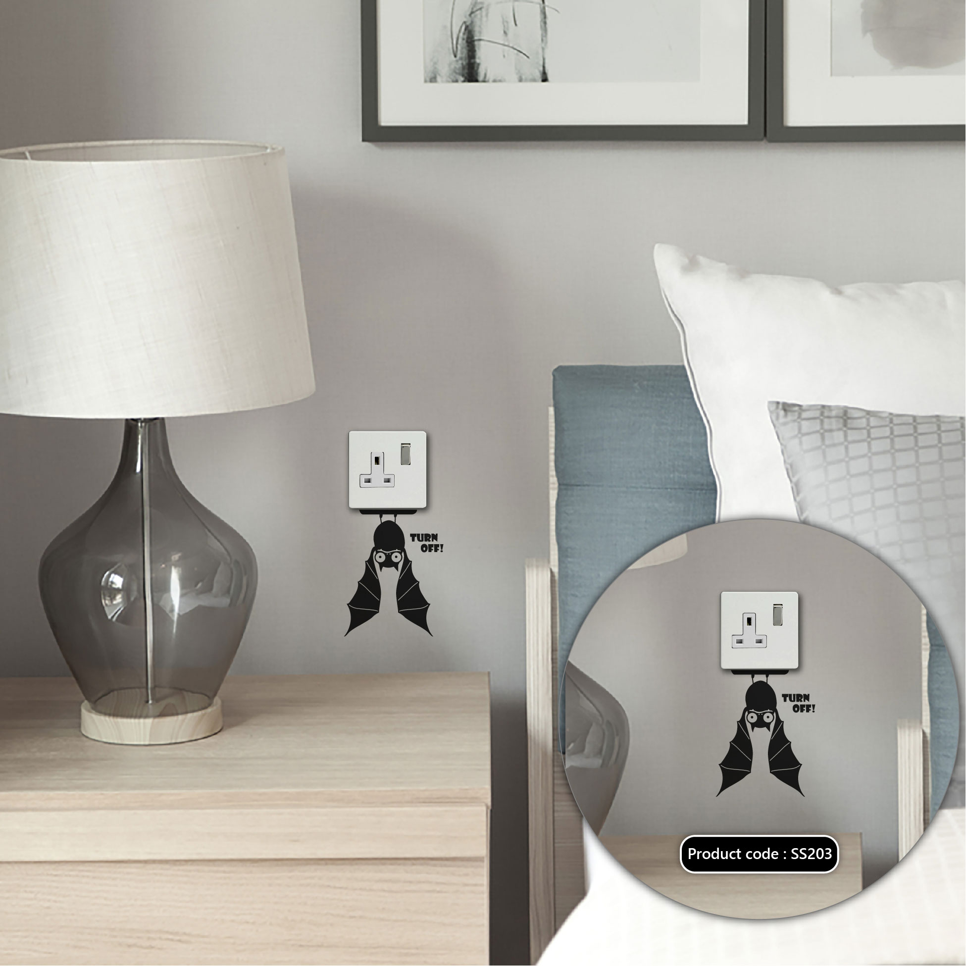 Hanging Bat Vinyl Wall Sticker Wall Décor Vinyl Decal Sticker For Wall - SS203 - DDecorator. 