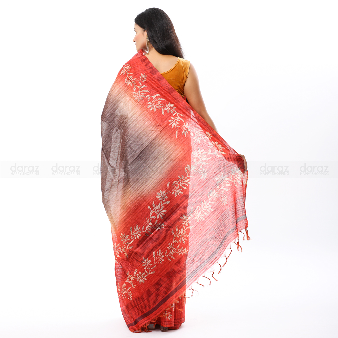 Tossor Silk Jari Print Fabric. 