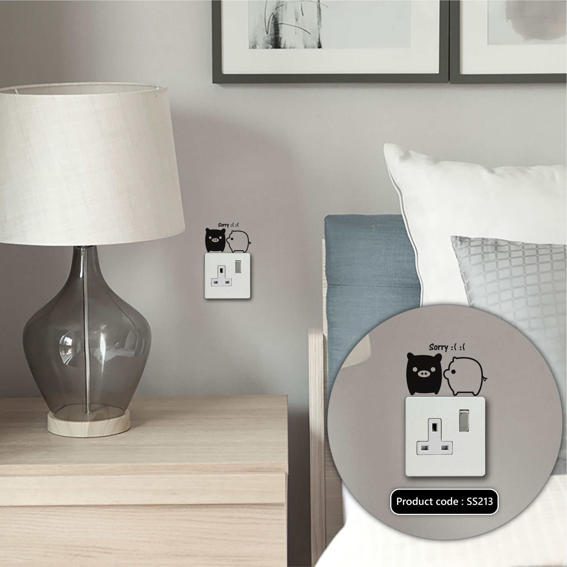 Stylish Addition - Little Piggy Bank Wall Sticker & Decals Removable Stickers Home Decoration - SS213 - Canvas Work - Sustainable Choice. 