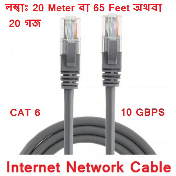 20 Meter dbl Cat6 RJ45 Ethernet LAN Network Cord Cable Lead 10/100/1000Mbps. 